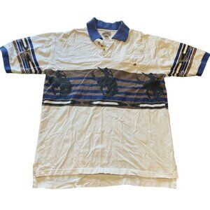 Express Riders Short Sleeve Western Casual Rodeo Cowboy Polo Shirt‎ Size M |W1